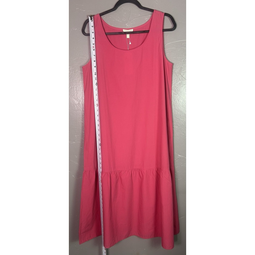 Eileen Fisher Organic Cotton Pucker Tiered Dress vibrant pink S/P Organic Cotton